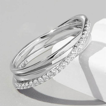 Inlaid Zircon 925 Sterling Silver Ring - luxurift