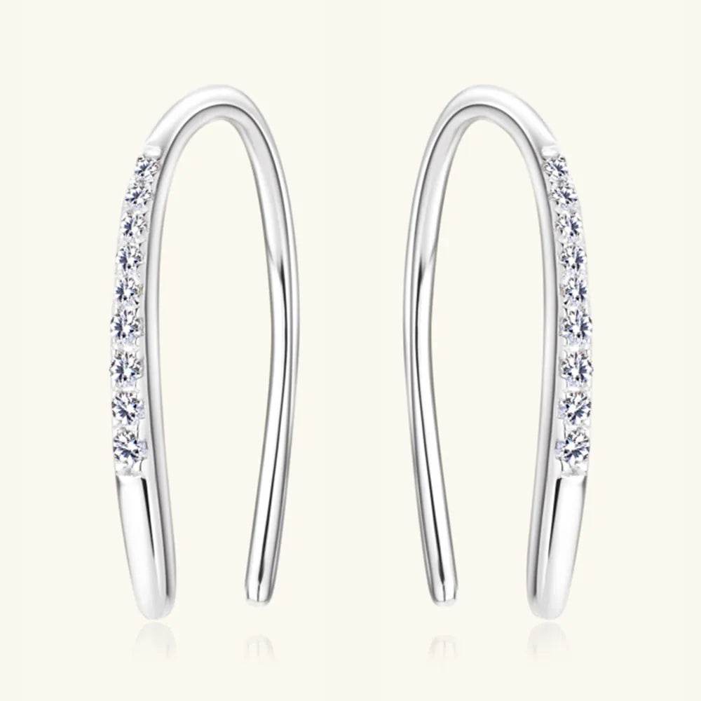 Moissanite 925 Sterling Silver U Shape Earrings - luxurift