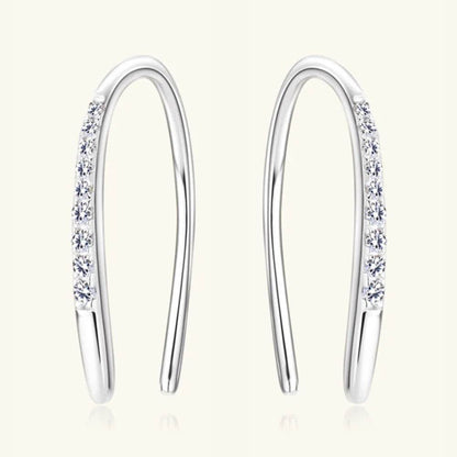 Moissanite 925 Sterling Silver U Shape Earrings - luxurift