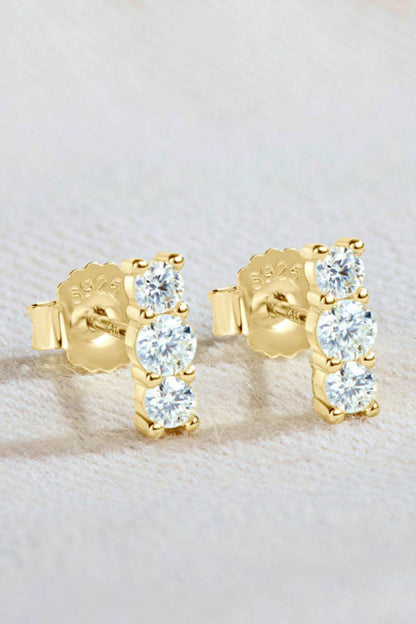 Heartbeat Rhythm 925 Sterling Silver Moissanite Stud Earrings - luxurift
