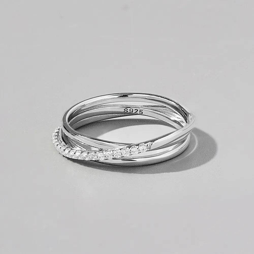 Inlaid Zircon 925 Sterling Silver Ring - luxurift