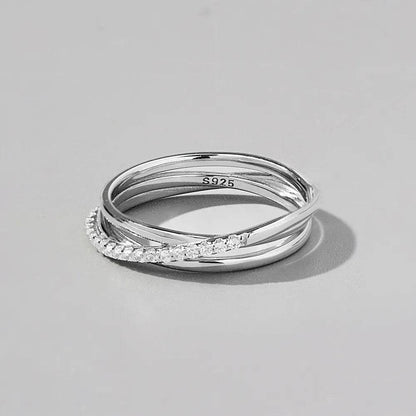 Inlaid Zircon 925 Sterling Silver Ring - luxurift