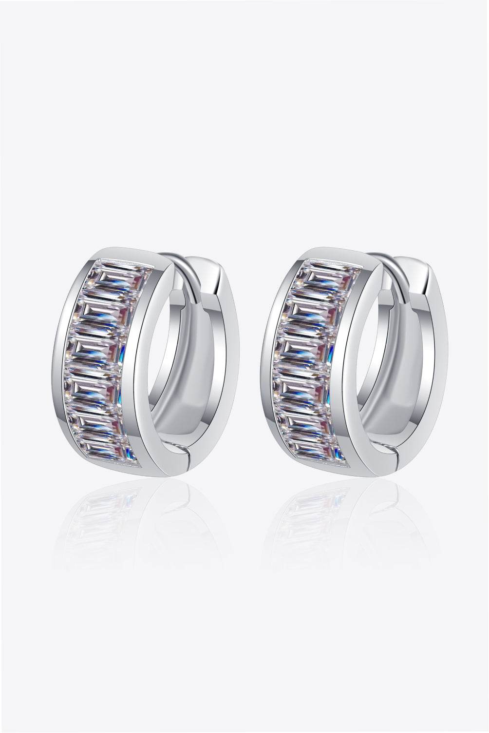 1.8 Carat Moissanite 925 Sterling Silver Huggie Earrings - luxurift