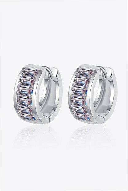 1.8 Carat Moissanite 925 Sterling Silver Huggie Earrings - luxurift