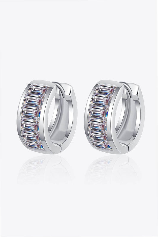 1.8 Carat Moissanite 925 Sterling Silver Huggie Earrings - luxurift