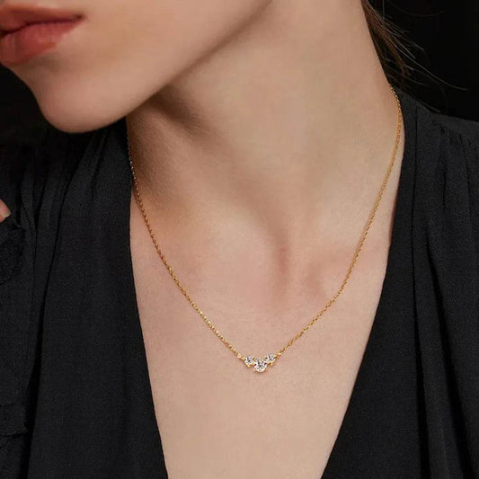 925 Sterling Silver Inlaid Moissanite Necklace - luxurift