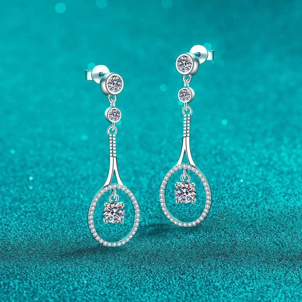 1 Carat Moissanite 925 Sterling Silver Drop Earrings - luxurift