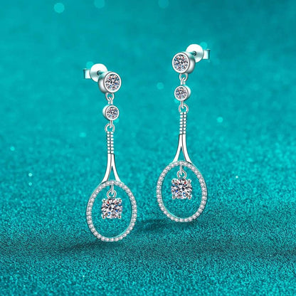 1 Carat Moissanite 925 Sterling Silver Drop Earrings - luxurift