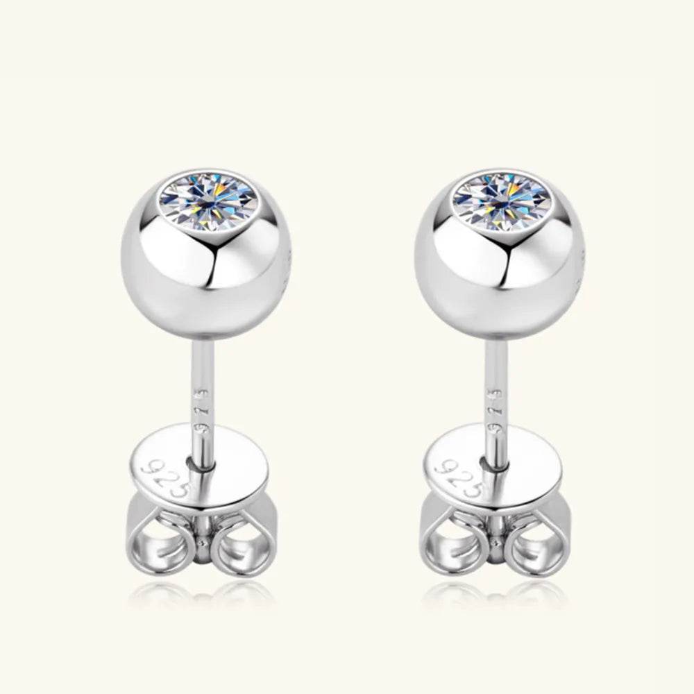 Moissanite 925 Sterling Silver Stud Earrings - luxurift