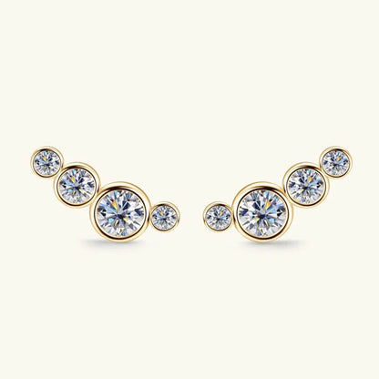 Moissanite 925 Sterling Silver Stud Earrings - luxurift