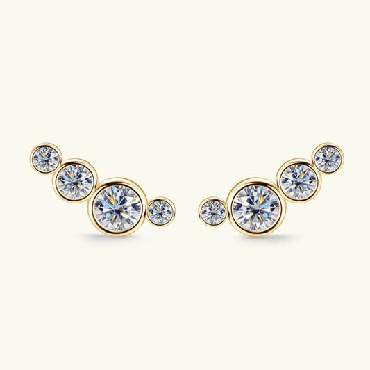 Moissanite 925 Sterling Silver Stud Earrings - luxurift
