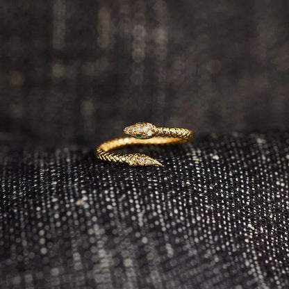 Snake Shape 18K Gold-Plated Bypass Ring - luxurift