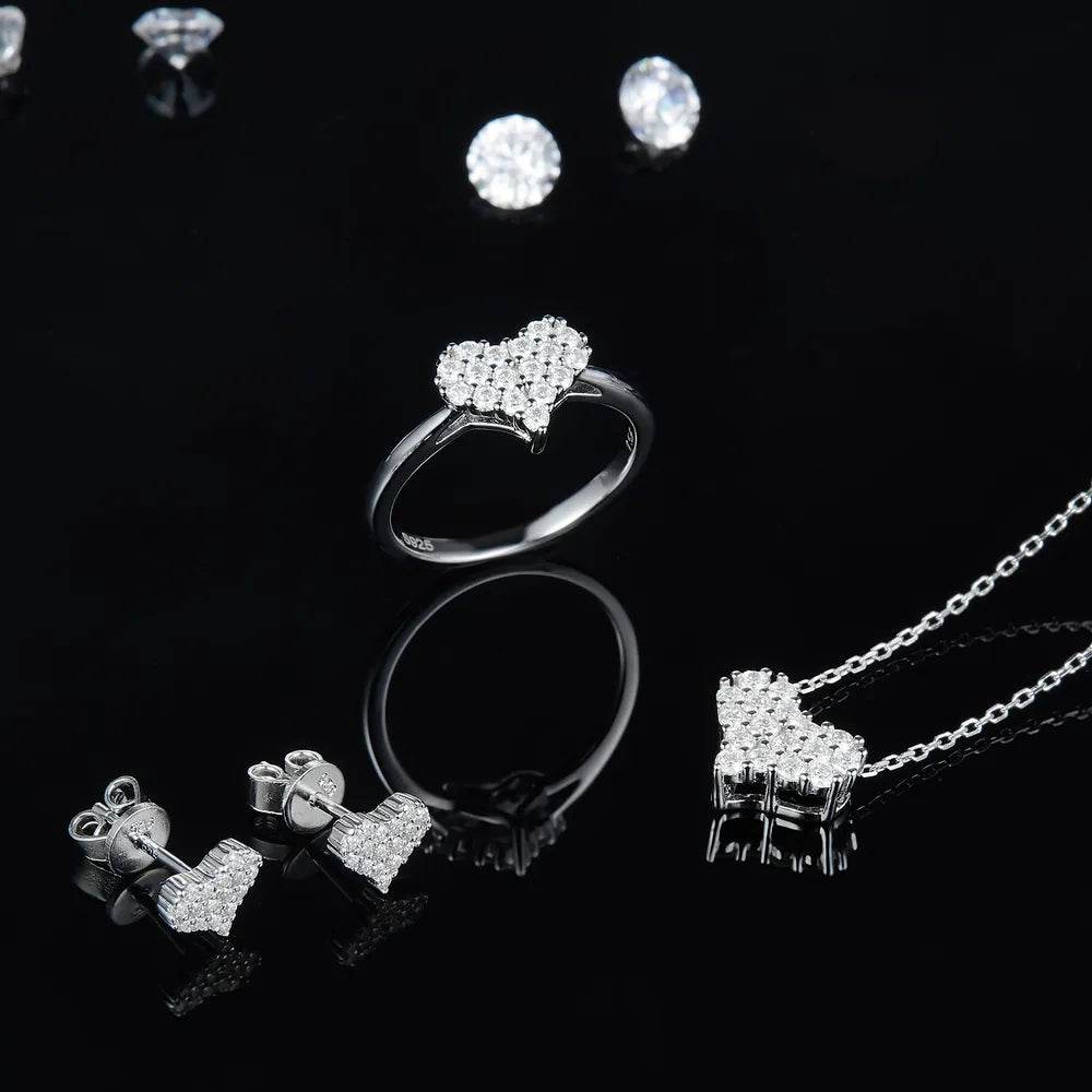 Moissanite 925 Sterling Silver Heart Ring - luxurift