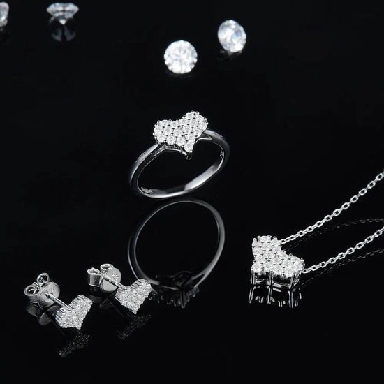 Moissanite 925 Sterling Silver Heart Ring - luxurift