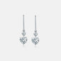 5.44 Carat 925 Sterling Silver Moissanite Heart Drop Earrings - luxurift