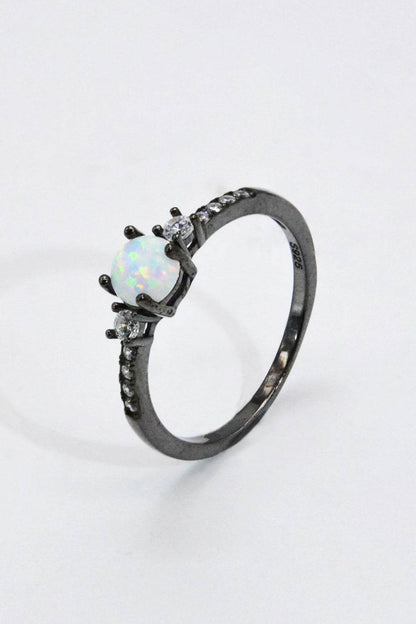 925 Sterling Silver Round Opal Ring - luxurift