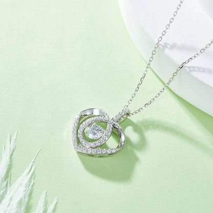 Moissanite 925 Sterling Silver Heart Shape Necklace - luxurift