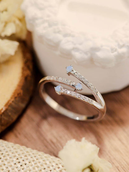 Moonstone Platinum-Plated Ring - luxurift