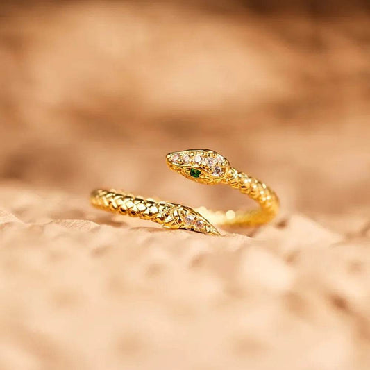Snake Shape 18K Gold-Plated Bypass Ring - luxurift