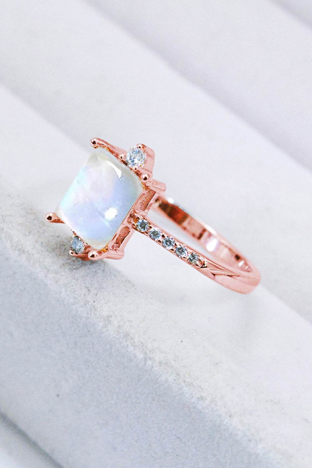 925 Sterling Silver Square Moonstone Ring - luxurift