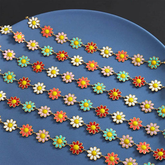 Titanium Steel Oil Drip Flower Necklace - luxurift