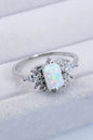 925 Sterling Silver Zircon and Opal Ring - luxurift