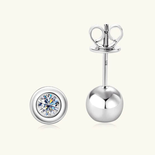 Moissanite 925 Sterling Silver Stud Earrings - luxurift
