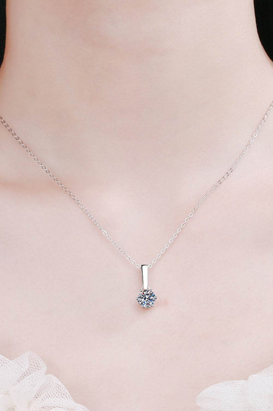 1 Carat Moissanite 925 Sterling Silver Chain-Link Necklace - luxurift