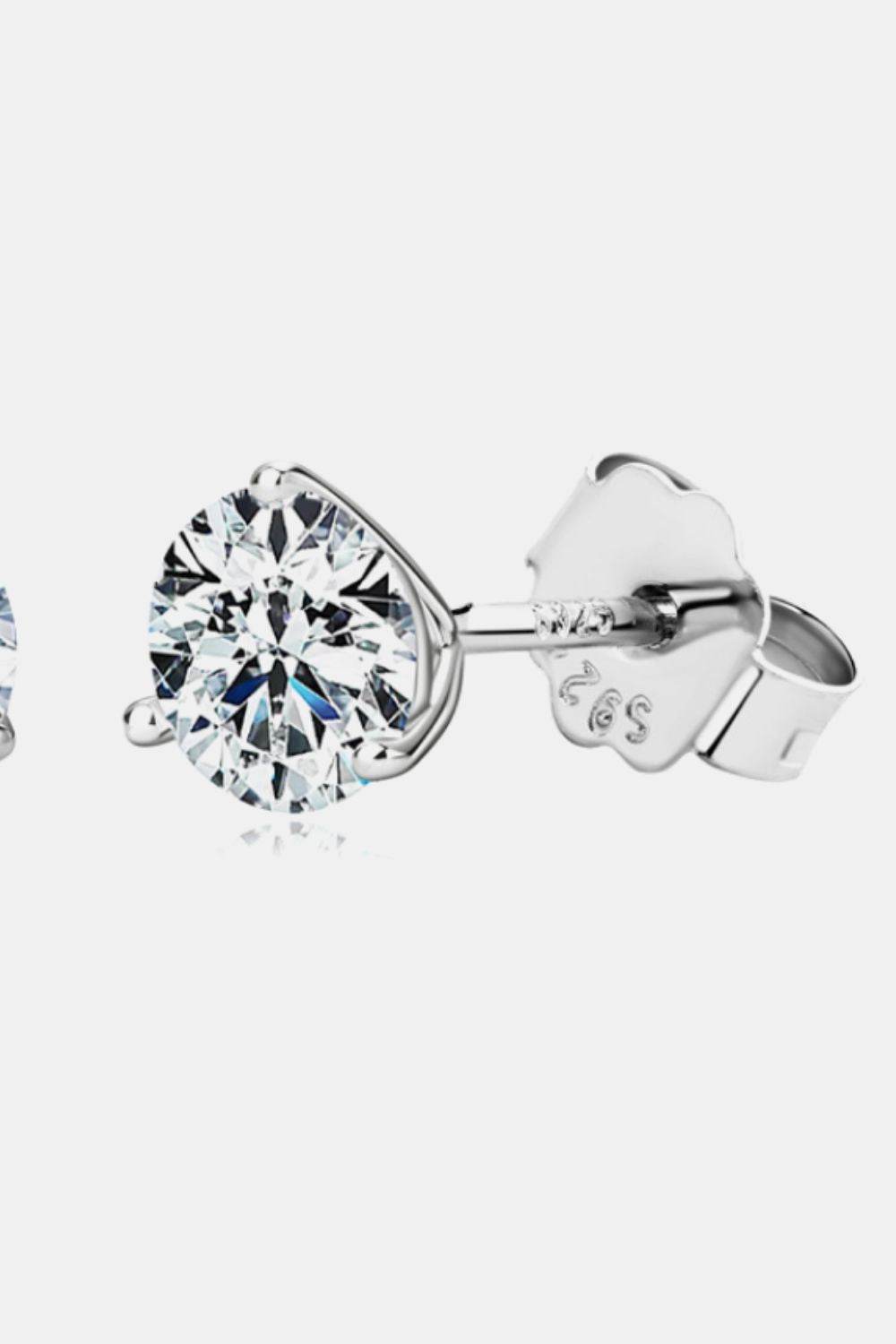 Moissanite 925 Sterling Silver Stud Earrings - luxurift