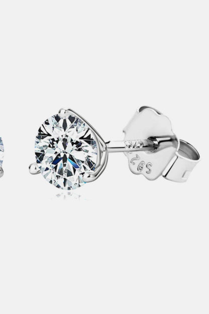 Moissanite 925 Sterling Silver Stud Earrings - luxurift