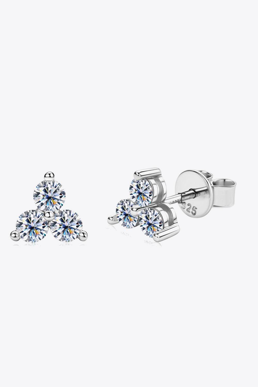 Moissanite 925 Sterling Silver Stud Earrings - luxurift