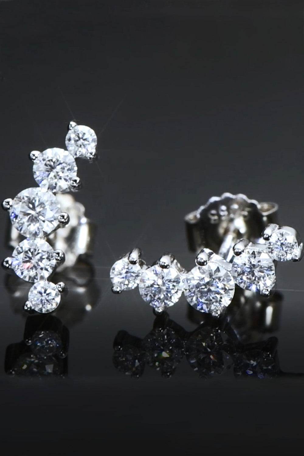 All You Need Moissanite Platinum-Plated Earrings - luxurift