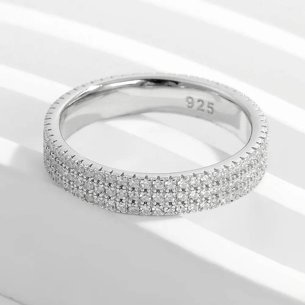 Inlaid Zircon 925 Sterling Silver Ring - luxurift