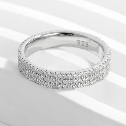 Inlaid Zircon 925 Sterling Silver Ring - luxurift
