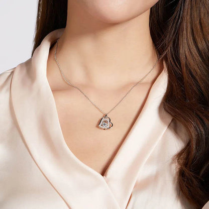 Moissanite 925 Sterling Silver Heart Necklace - luxurift