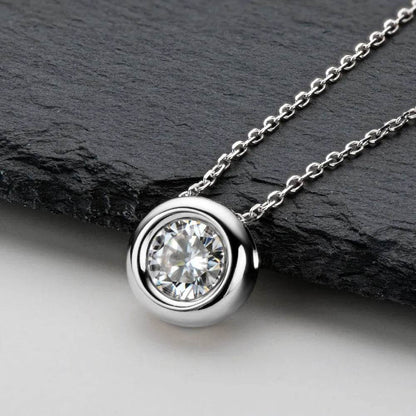 1 Carat Moissanite 925 Sterling Silver Necklace - luxurift
