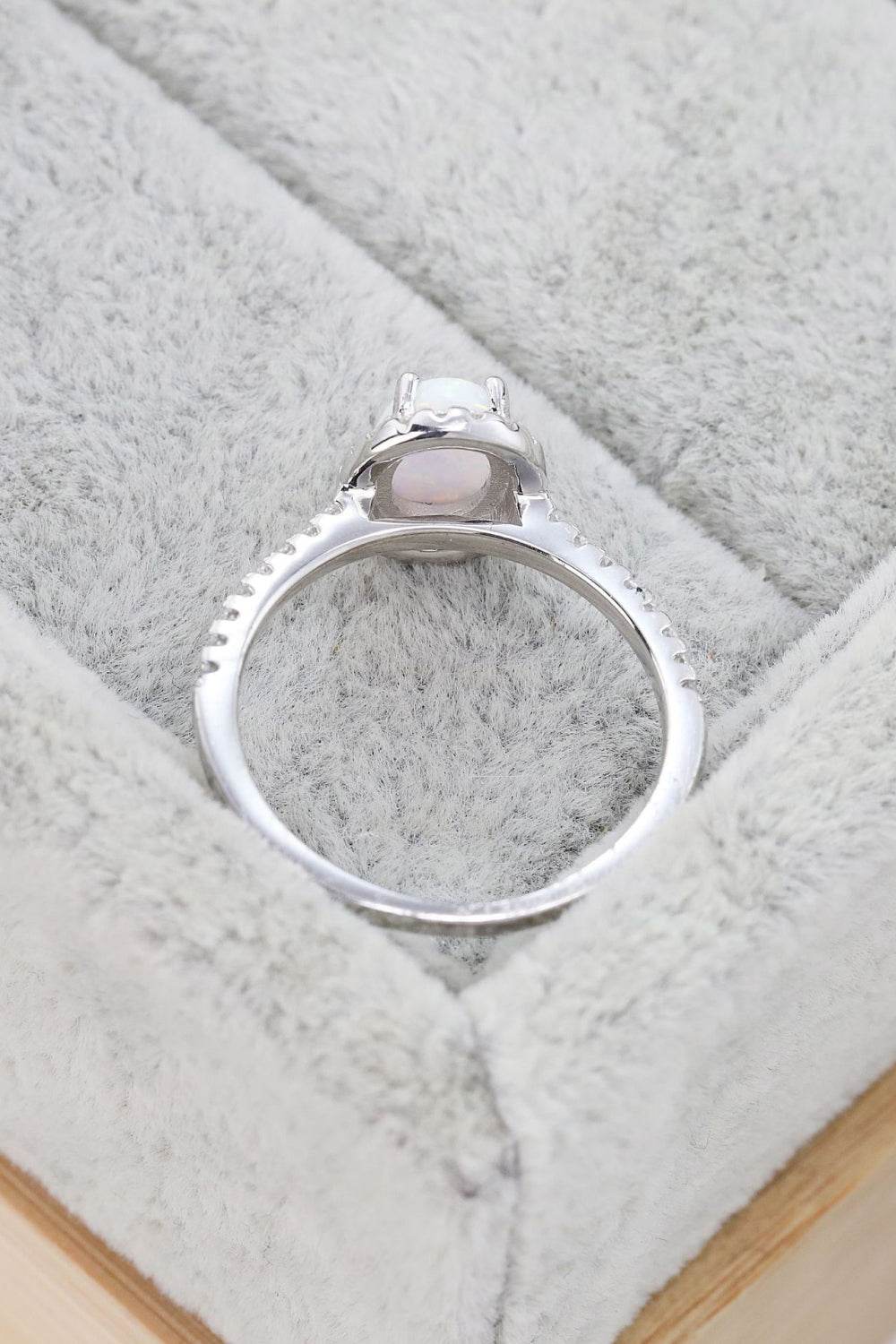 Opal 925 Sterling Silver Halo Ring - luxurift