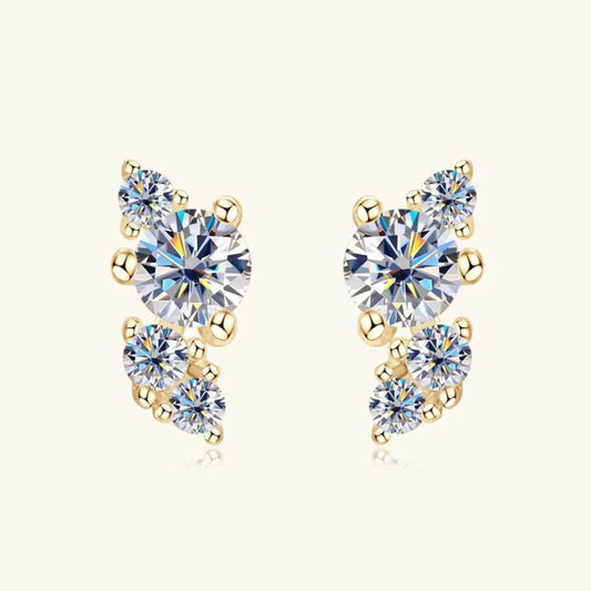 925 Sterling Silver Moissanite Stud Earrings - luxurift