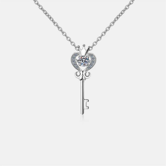 Key Shape Moissanite 925 Sterling Silver Necklace - luxurift