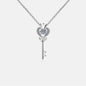 Key Shape Moissanite 925 Sterling Silver Necklace - luxurift