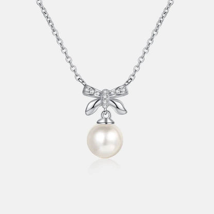 Pearl Pendant Moissanite 925 Sterling Silver Necklace - luxurift