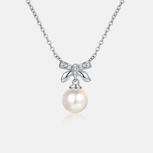 Pearl Pendant Moissanite 925 Sterling Silver Necklace - luxurift