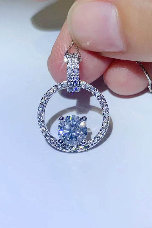 1 Carat Moissanite 925 Sterling Silver Necklace - luxurift