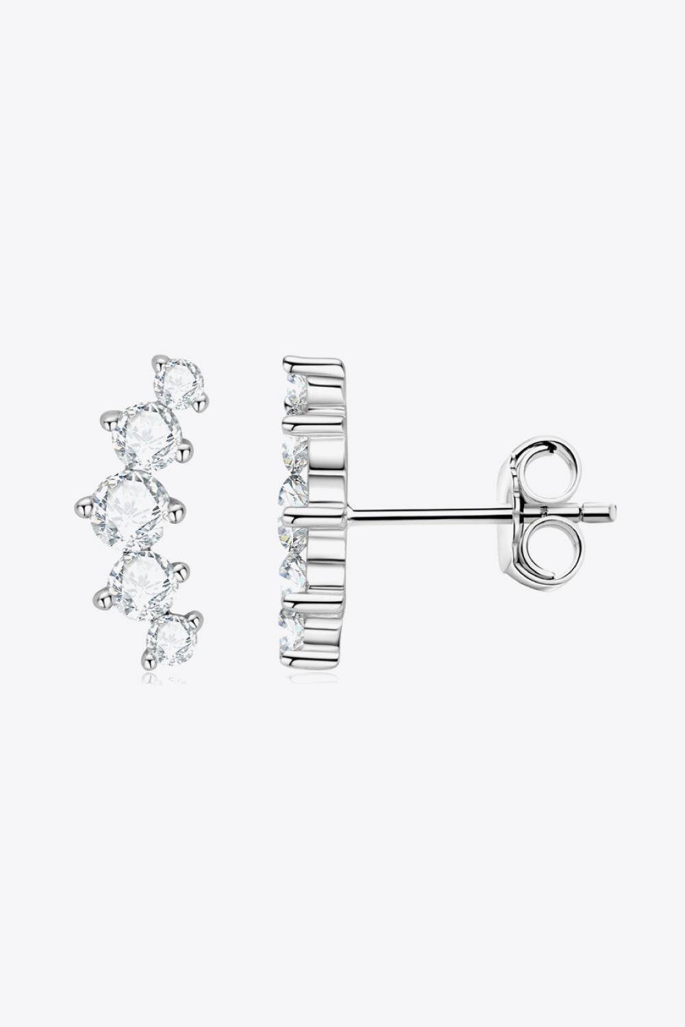 All You Need Moissanite Platinum-Plated Earrings - luxurift