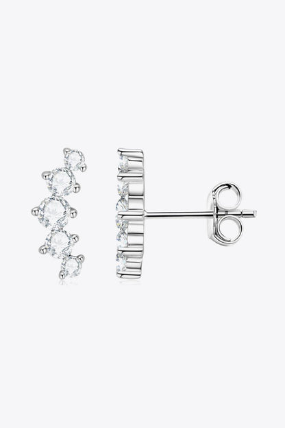 All You Need Moissanite Platinum-Plated Earrings - luxurift