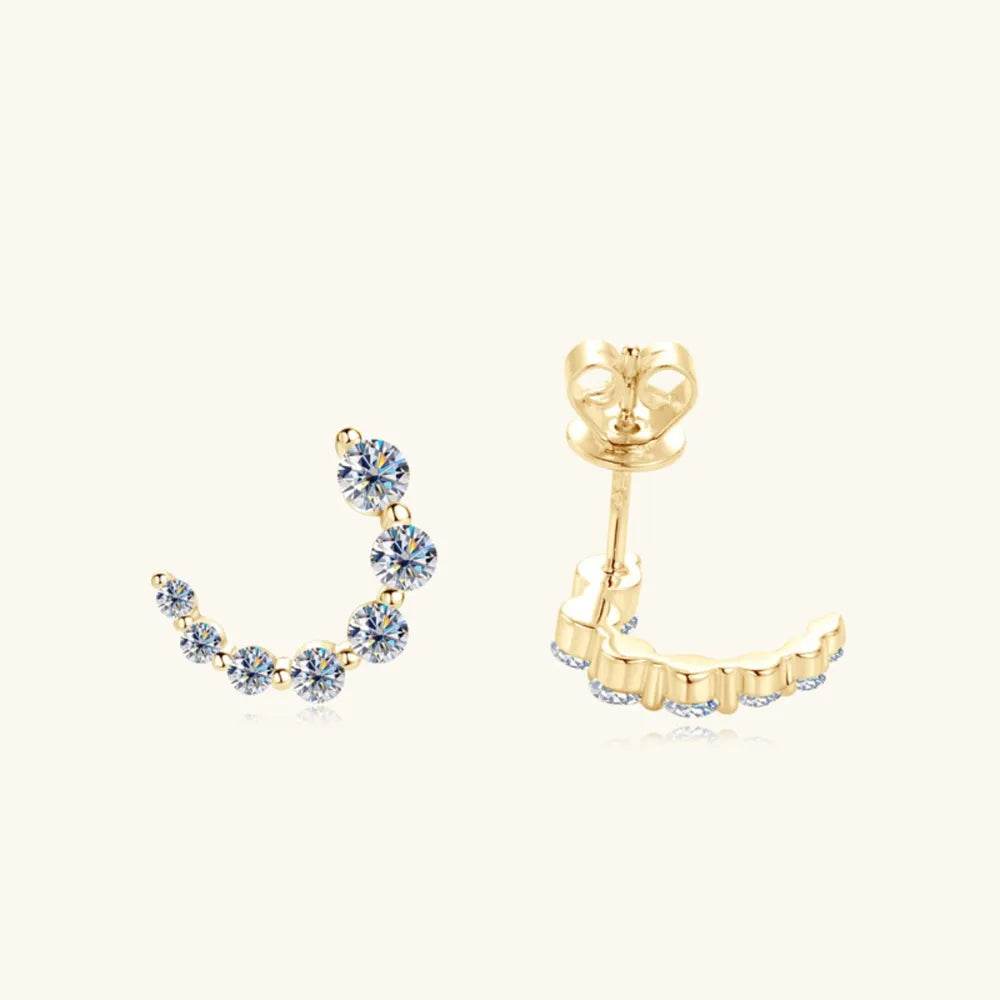 925 Sterling Silver Inlaid Moissanite Stud Earrings - luxurift