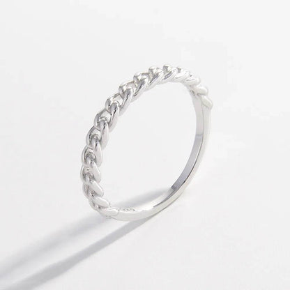925 Sterling Silver Curb Chain Ring - luxurift