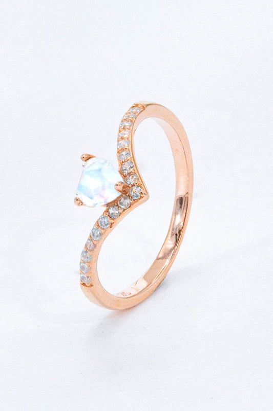Moonstone Heart-Shaped Ring - luxurift