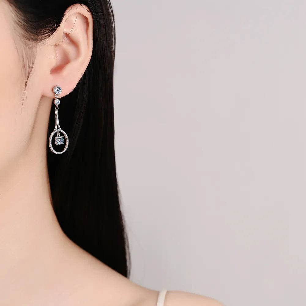 1 Carat Moissanite 925 Sterling Silver Drop Earrings - luxurift