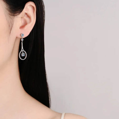 1 Carat Moissanite 925 Sterling Silver Drop Earrings - luxurift